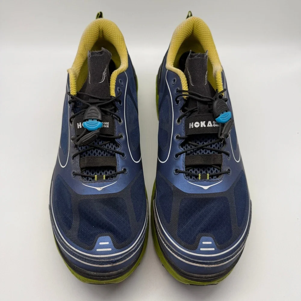 Hoka One One Conquest Running Shoes Blue Lime Green 30108 025 Mens 14